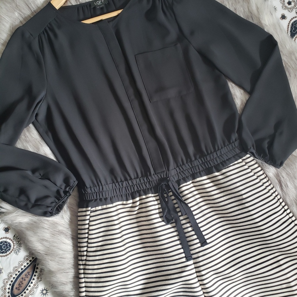 Loft Longsleeve stripe bottom romper